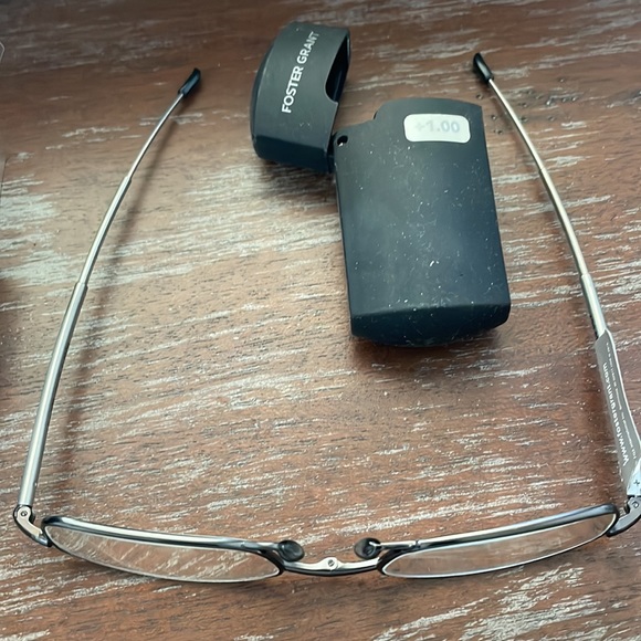 Foster Grant Microvision folding reader NWT IOB with case. Black and silver - Picture 8 of 12